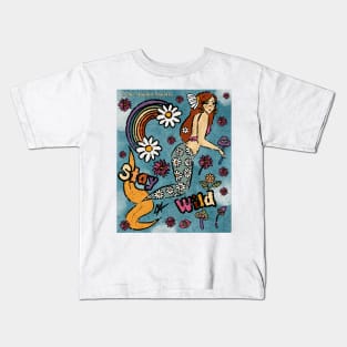 Stay Wild 70s Mermaid Kids T-Shirt